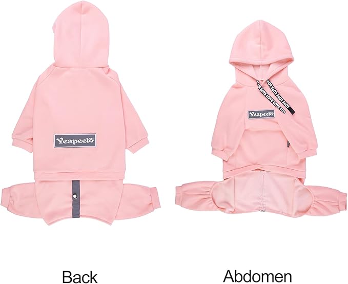 Dog Hoodies Winter Coat for Large Medium Dogs, Pullover 9 Legs Warm Coat Hooded Sweatshirt, Fleece Hoodie for Cold Weather (Pink, 6X-Large)