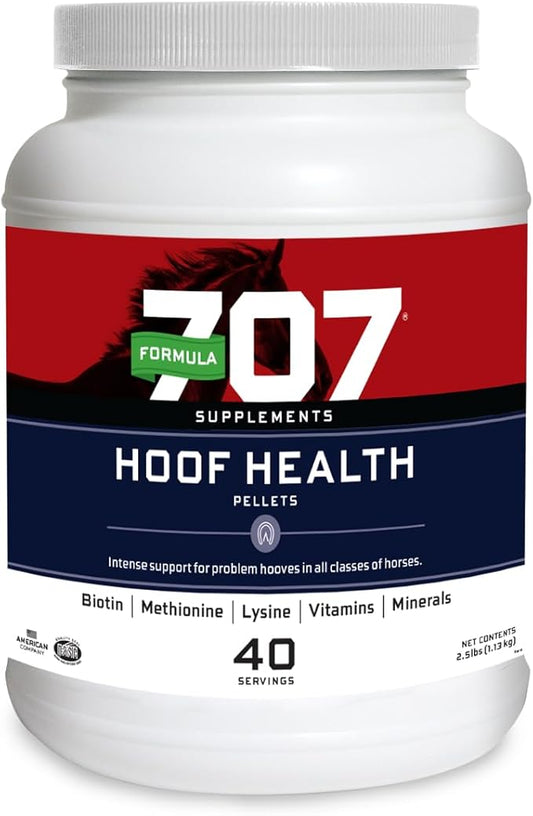 Formula 707 Hoof Health Equine Supplement, 2.5lb Jar – Biotin, Amino Acids, and Minerals to Improve and Support Healthy Horse Hooves