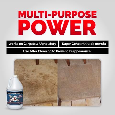 Unchained Urine Stain & Odor Remover Liquid Concentrate - Oxygen Based Odor Control Formula, Pet Smell Eliminator, Ideal for Carpets, Concrete, or Furniture, Sweet Breeze, 1 Gallon