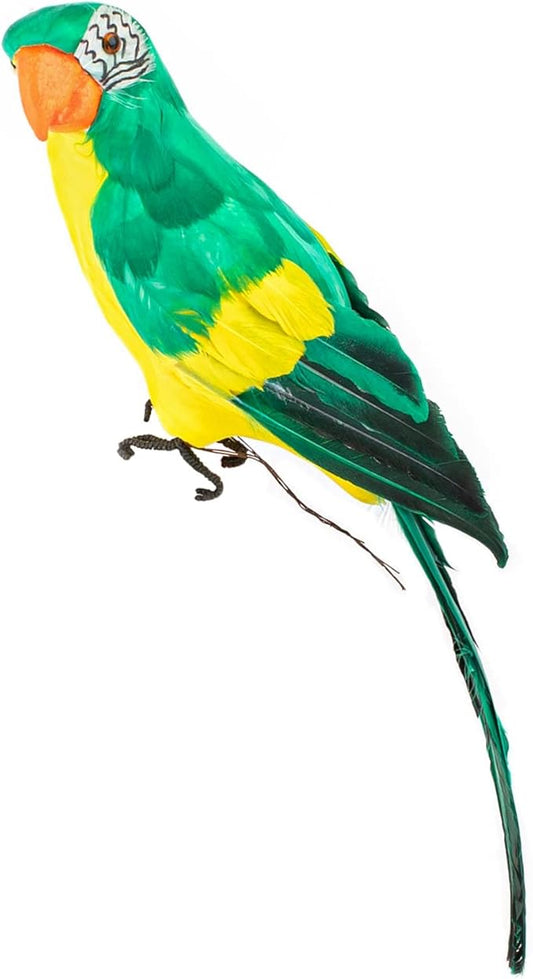 AUEAR, 17.7 Inch Green Artificial Big Parrot Simulation Lifelike Birds for Decoration
