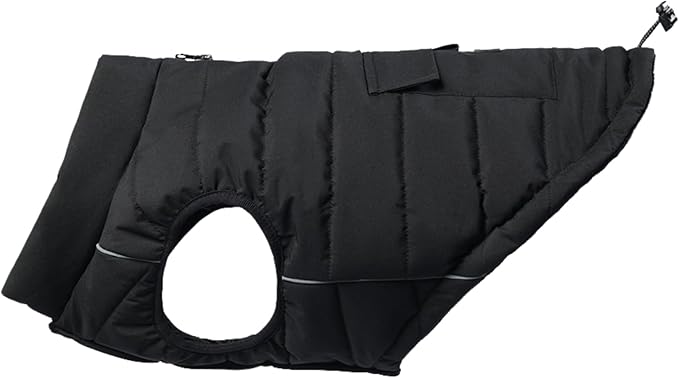 Spark Paws Dog Winter Jacket, Water-Resistant Coat, Warm Reflective Windproof Fleece-Interior, for Medium and Large Dogs - Black - M