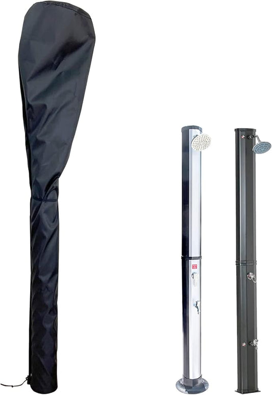 Outdoor Solar Shower Cover, Heavy Duty 600D Waterproof All Weather Protection for Pool Showers 83 x 11.8 inches Black