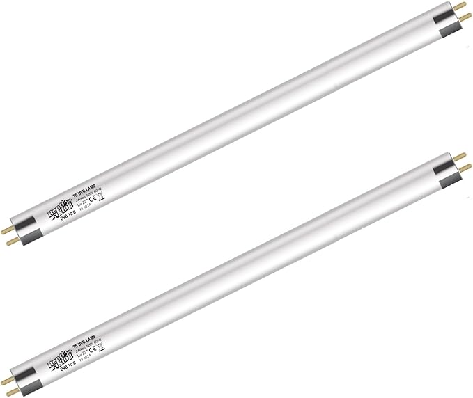 MRREPTILE T5 UVB Reptile Light Bulb – 2-Pack 24W High-Output 10.0 UVB Bulbs for Bearded Dragons, Turtles & Lizards – Liner UVA/UVB Lighting for Basking & Vitamin D3 Synthesis