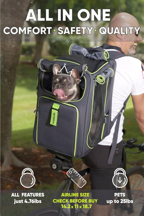 Cat Backpack Carrier & Dog Car Seat for Small Pets Up to 25 lbs - Expandable Cat Carrier Backpack with Safety Leash and Breathable Mesh - Waterproof for Travel - 3 in 1