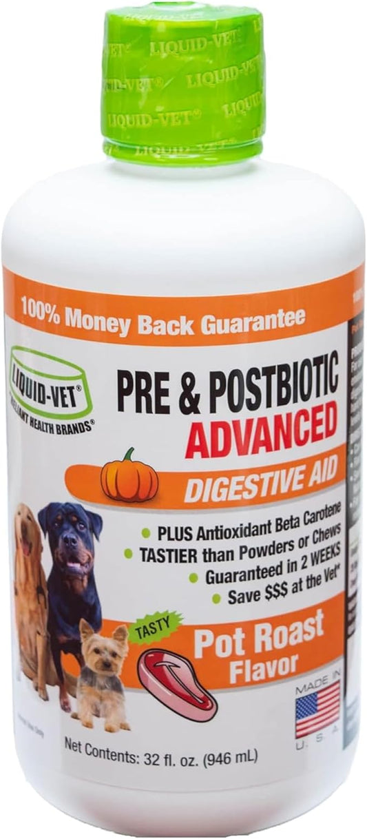 Pre & PostBiotic Support for Dogs – Digestive Upset, Stool Quality & Sensitive Stomach Support – Easy Liquid Formula for Picky Eaters
