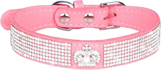 Cute Dog Collar with Bling Rhinestone, Fancy Crystal Diamond Glitter Pretty Jewel Soft Cat Collars for Small Medium Large Breed Dogs Girl Female Pet Puppy Kitten Terrier (XS, Pink5)
