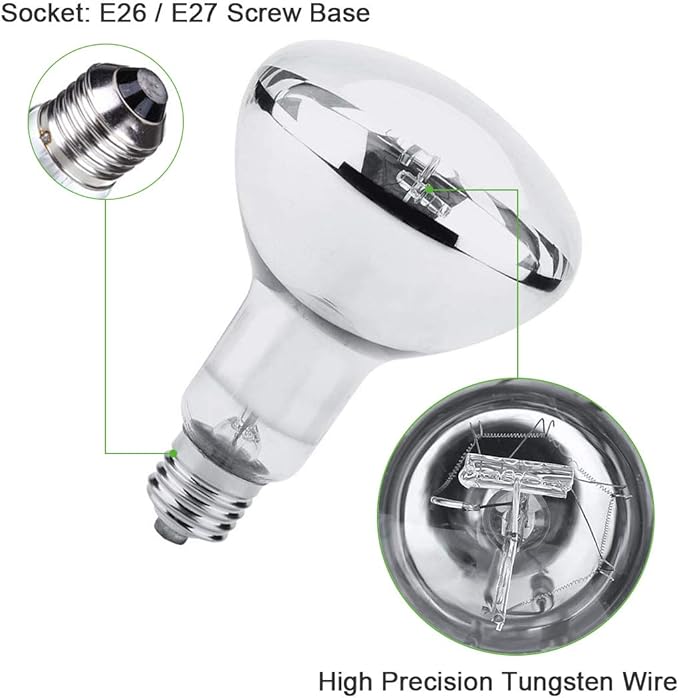 MIXJOY 125W Reptile Heat Lamp Bulb, High Intensity Self-Ballasted UVA UVB Light Bulb, Full Spectrum Sun Light for Reptile and Amphibian Use