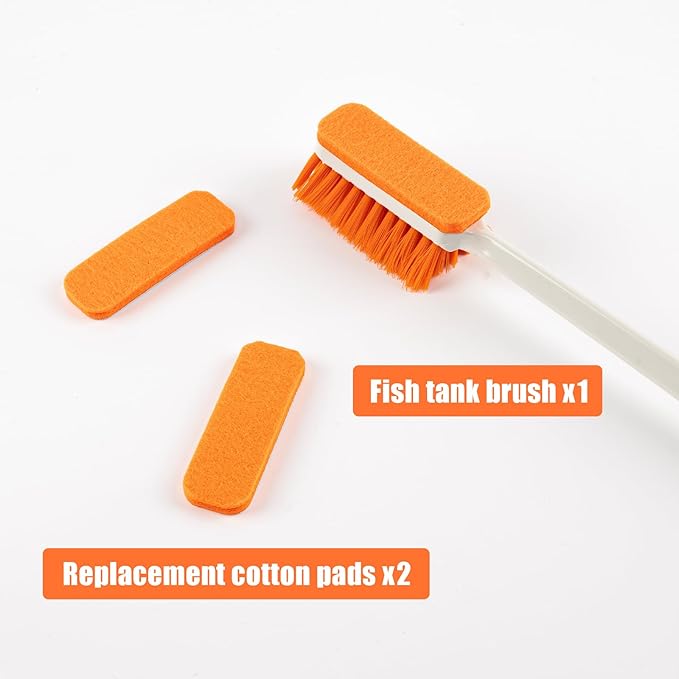 1PCS Small Aquarium Cleaning Tool, Algae Scraper for Fish Tank, Long Handle Aquarium Brush, Fish Tank Cleaner Adapted for Glass and Acrylic Aquariums (Longer)