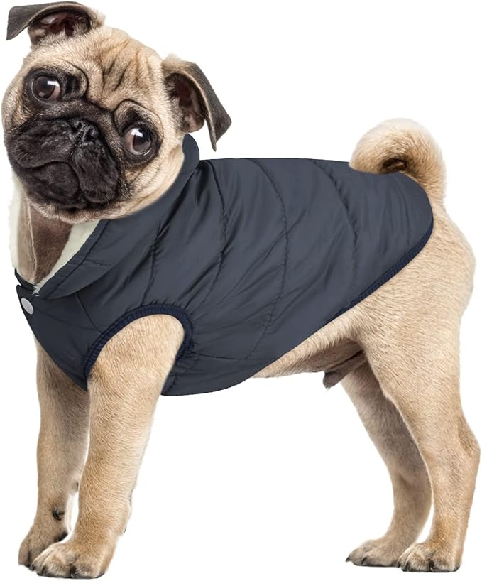 ASENKU Dog Winter Coat - Waterproof Windproof Dog Jacket, Warm Snowproof Doggie Puffer Vest for Cold Weather, Lightweight Snow Coats for Small Medium Large Dogs (XS, Blue)