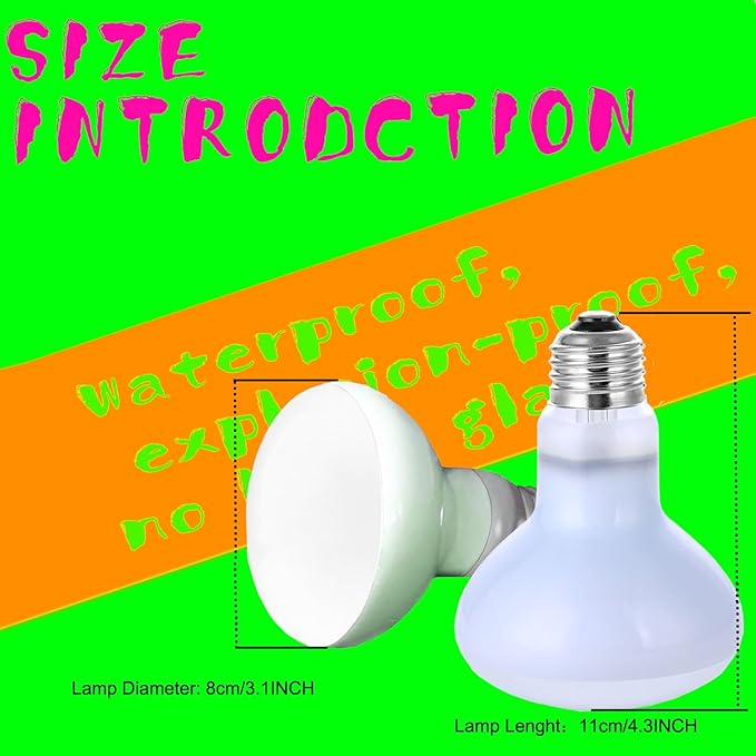 Reptile Heat Lamp Used in Reptiles 75W 100W Heat Lamp Bulbs for Reptiles 2 Pack Amphibians Basking Heat Lamp Bulbs UVA Daylight Basking Light (100Watts)