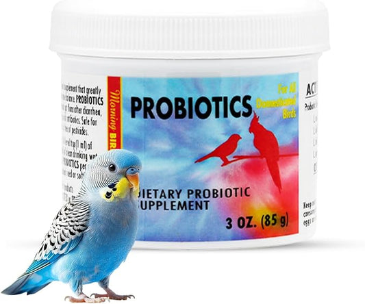 Morning Bird Probiotics for Birds 3 oz– Digestive Health Supplement with Supports Gut Balance, Nutrient Absorption & Immune Support – Easy Mix Powder Supplement for All Bird Species
