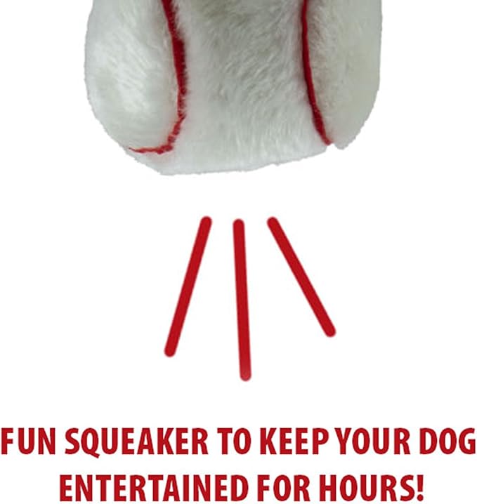 Jeffers Pet Plush Dog Toy with Squeaker, Baseball 4" - Soft Crinkle Fabric, Safe & Durable, Healthy Fun for Small & Medium Dogs, Interactive Play, Fetch, Tug - Best Gift for Active Games