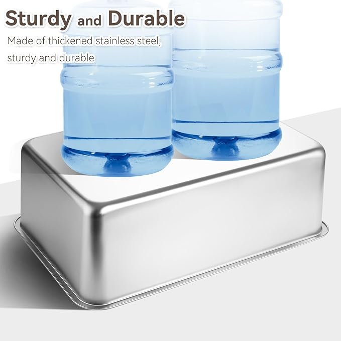 GOLDENKEY Extra Large Stainless Steel Cat Litter Box with High Sides,XL Metal Litter Box for Big Cat,Non Stick Smooth Surface,Easy to Clean,Deep & Durable(23.43" L x 15.55" W x 7.87" H)