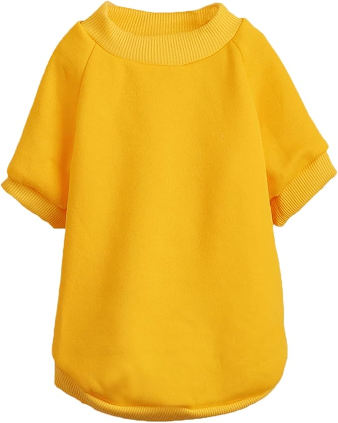 Puppy Sweater for Small Dogs Clothes Warm Winter Cat Clothe Pet Sweatshirt Knitwear Doggie Kitten Clothing, Yellow, Medium