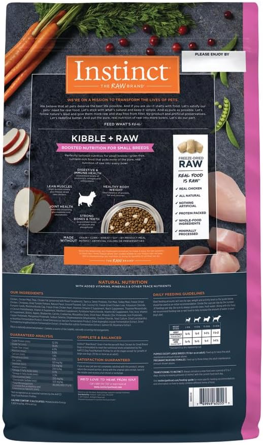 Instinct Raw Boost Small Breed, Natural Dry Dog Food with Freeze Dried Pieces, High Protein, Grain Free Recipe - Real Chicken, 10 lb. Bag