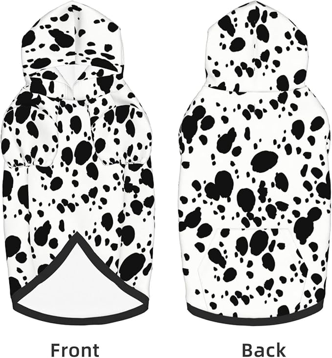 Cute Dalmatian Print Dog Hoodies，Dog Clothes with Pocket and Hat Winter Clothes Sweaters for Medium Large Dogs Girl Boy Pets' Clothes Outfits