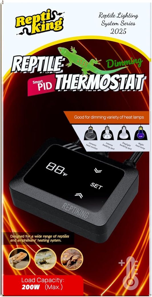 Reptile Dimming Thermostat, Heat Lamp Temperature Controller, Reptile Terrarium PID Digital Thermostat, Heating Controller for Basking Spot Heat Bulbs and Ceramic Heat Emitter