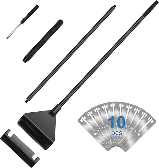 Luxiv Stainless Steel Algae Scraper Black, Aquarium Glass Cleaner Tools 25.6 Inches Fish Tank Scrapering Cleaner Handheld Scraper for Aquarium Tank