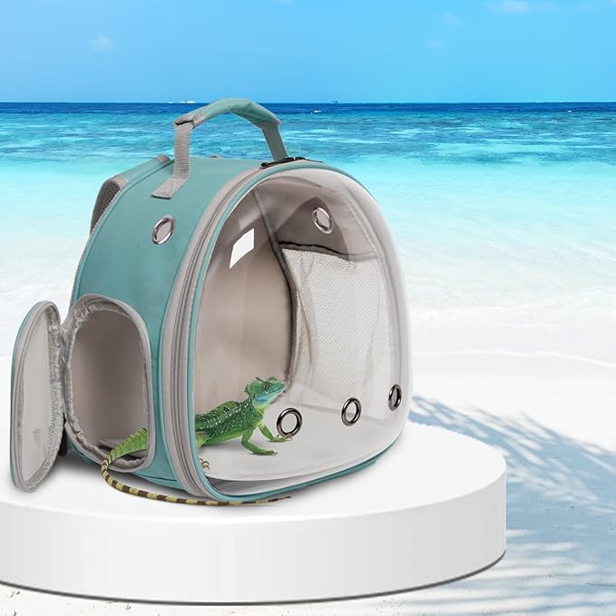 Hamster Backpack Carrier, Bearded Dragon Carrier Backpack with Clear Bubble Window,Small Animal Travel Backpack for Hedgehog Rat,Chameleon,Rabbit,Sugar Glider,Airline Approved (Pink, Backpack)