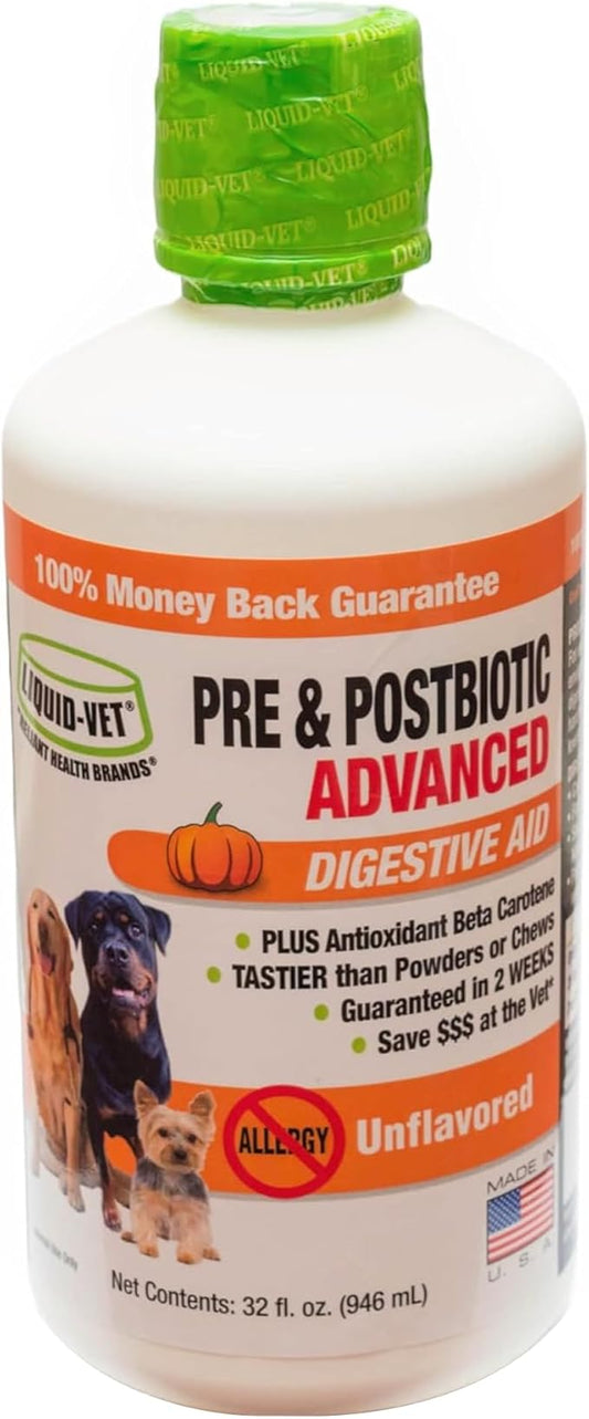 Pre & PostBiotic Support for Dogs – Digestive Upset, Stool Quality & Sensitive Stomach Support – Easy Liquid Formula for Picky Eaters