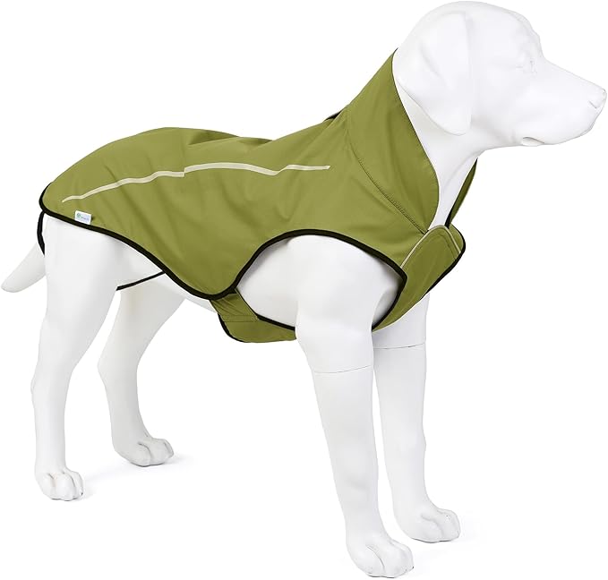 Mile High Life Dog Raincoat, Adjustable Waterproof Reflective Rain Jacket for Small Medium Large Dogs, Lightweight Breathable Pet Rain Coat with Leash Hole(Lime Yellow,S Chest 22-25")