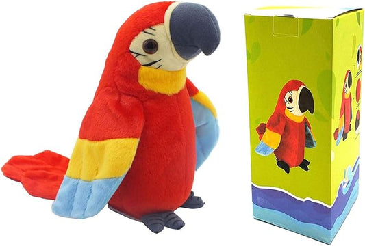 Talking Parrot Plush Toy, Repeat What You Say Funny Kids Stuffed Toys, Birthday Gift Kids Early Learning Animal Toy Electronic Toy