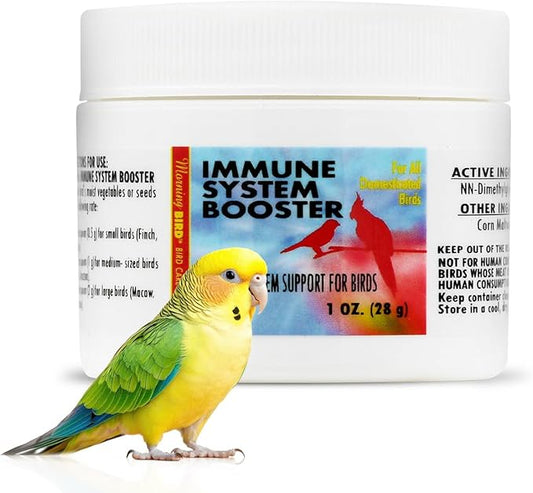 Morning Bird Immune System Booster 1 Oz - Energy Supplement for Birds – Natural Amino Acid Powder – Boosts Stamina, Cellular Health & Oxygen Use – Vitamin Powder for All Bird Species