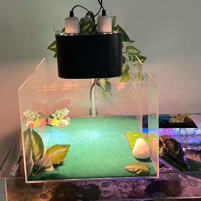Dual Reptile Light Fixture,Dual Deep Heat Lamps UVB Light Fixture for Reptiles Dome Heat Lighting Lamp Combo kit for Bearded Dragon,lguana,Snake,Turtle Tank,E27