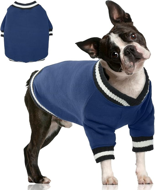 FUAMEY Dog Pullover Sweatshirt，Dog Winter Sweaters Warm Dog Clothes Dog Vest Thick Puppy Pullover Soft Pet Fleece Sweater Cute Doggie Boy Girl Outfit for Small Medium Dogs Blue XL