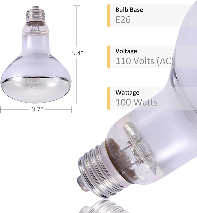 2 Pack 100W UVB UVA Reptile Light,Reptile Heat Lamp Basking Bulb for Bearded Dragon,UVB Bulb Basking Light for Reptiles…