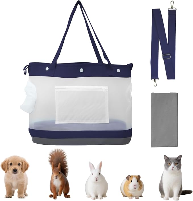 Dog Purse Carrier for Small Dogs Cat Kitty Puppy Rabbit Bunny Dog Cat Bag Carrier for Animals up to 22lbs Soft Sided, Collapsible Pet Carrier Sling for Outing Travel Vet-Dark Blue