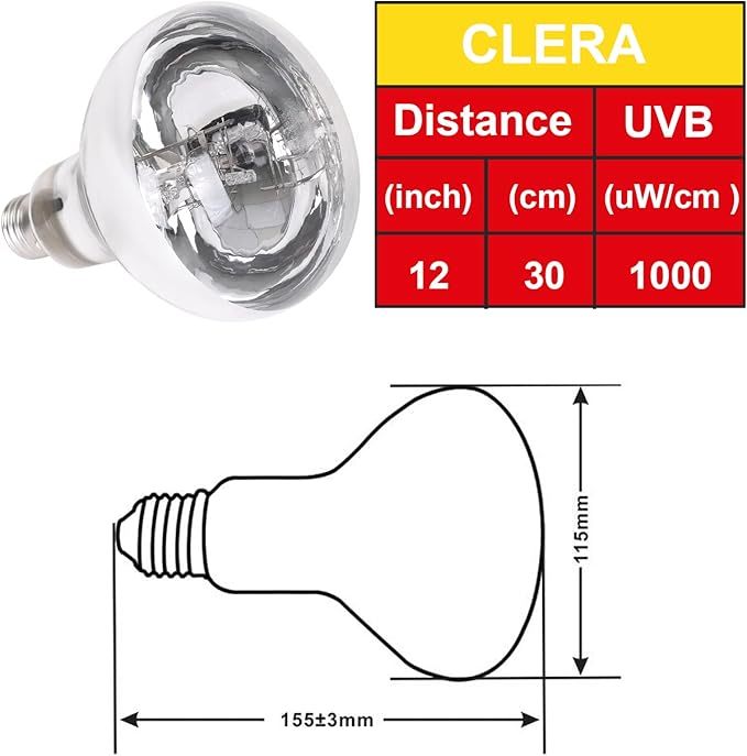 Aiicioo UVB Reptile Light 80W - UVB Light Bulb for Reptile Mercucry Vapor Bulb Heat Basking Lamp Bulb Full Spectrum UVA UVB All in One Sun Lamp for Bearded Dragon Lizard Turtle