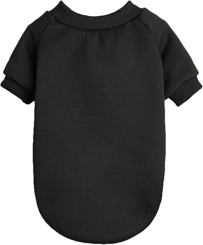 Puppy Sweater for Small Dogs Clothes Warm Winter Cat Clothe Pet Sweatshirt Knitwear Doggie Kitten Clothing, Black, Medium