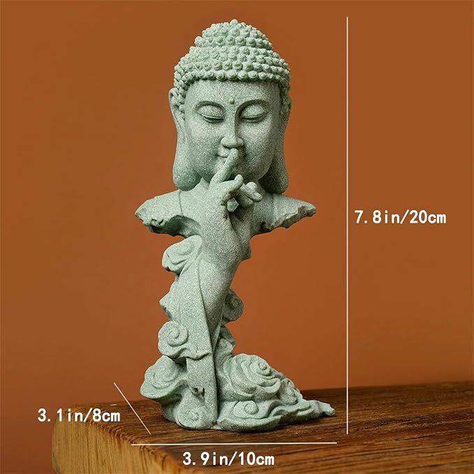 livelyfish Meditating Buddha Statue Zen Garden Statues Sandstone Thinker Buddha Sculpture Figurine for Fish Tank Aquarium Home Decorations, Gift (A)