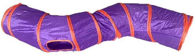 iCAGY Cat Tunnel for Indoor Cats Interactive, Rabbit Tunnel Toys, Pet Toys Play Tunnels for Cats Kittens Rabbits Puppies Crinkle Pop Up 47" Shape S
