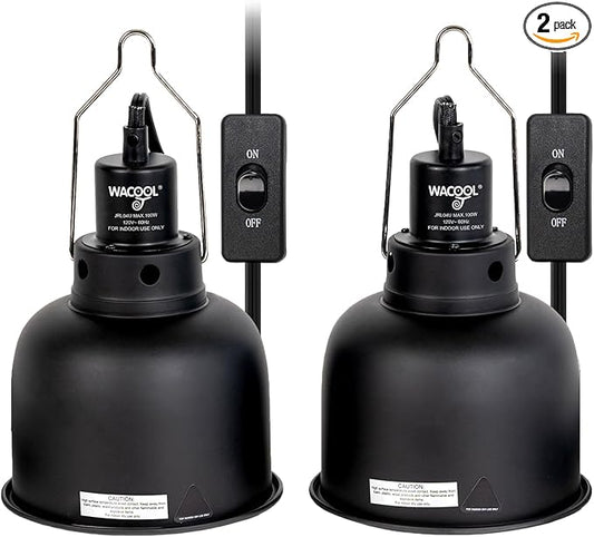Reptile Light Fixture 2 Pack, 5.5 in Deep Dome Reptile Heat Lamp Fixture, Optical Reflection Terrarium Light Fixture for Reptile UVB UVA Heat Basking Bulbs