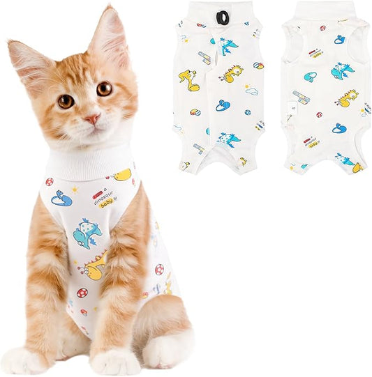 Cat Recovery Suit Female, Breathable Cat Onesie After Surgery Female for Abdominal Wounds or Skin Diseases, Surgery Recovery Suit Kitten Onesie After Spay Wear Anti Licking