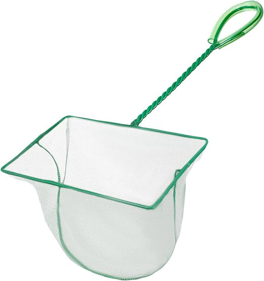 8 Inch Aquarium Fishnet Fish Tank Net with Long Plastic Handle Tank Cleaning Tools Quick Fish Catch Nets (Green)