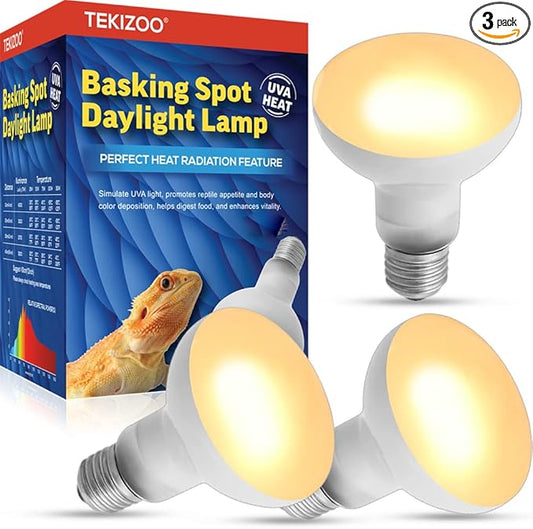 3 Pack Heat Lamp 100W,Basking Spot Simulated Natural Sunlight Heating Lamp Bulb,UVA Lamp Bulb Heat Emitter for Reptile Chickens Brooder Tortoise Pet