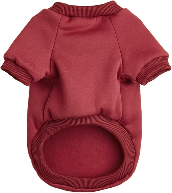 Puppy Sweater for Small Dogs Clothes Warm Winter Cat Clothe Pet Sweatshirt Knitwear Doggie Kitten Clothing, Wine, X-Small