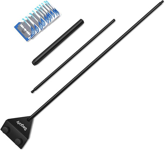 Segarty Aquarium Algae Scraper, 26.5" Stainless Steel Cleaner with 10 Replaceable Stainless Blades, Cleaning Razor for Removing Residue in Fish Plant Glass Tank