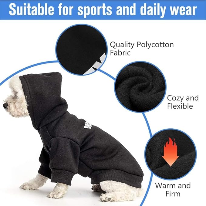SCENEREAL Security Dog Hoodie for Large Medium Small Dogs, Soft Puppy Sweatshirts with Leash Hole for Outdoor Walking, Fall Winter Halloween Dog Costume Pet Cold Weather Coats