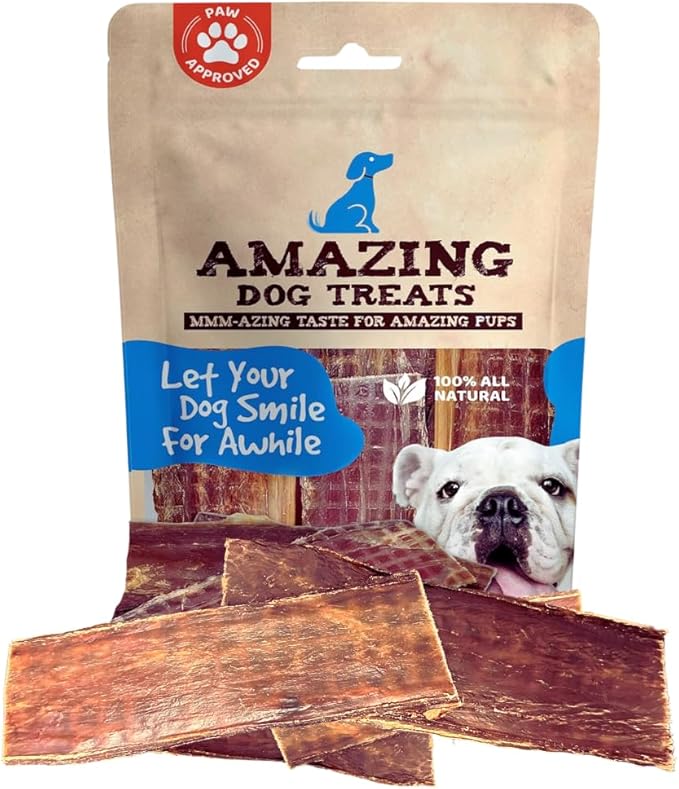 Amazing Dog Treats - Beef Esophagus Jerky for Dogs (5-6 Inch - 50 Pc/Pack) - Gullet Dog Chews