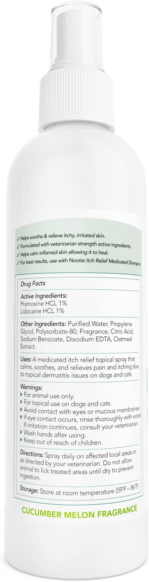 Nootie Medicated Anti-itch Spray, Itch Relief & Skin Care for Dogs & Cats, Formulated for Veterinarians, Sold in over 10,000 Clinics & Stores Worldwide, 8 fl oz