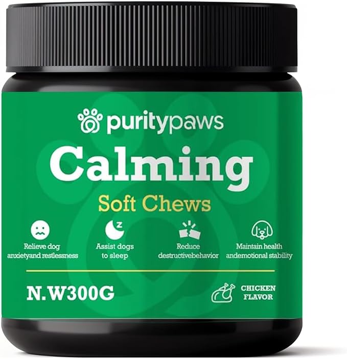 Calming Treats for Dogs - Reduce Stress, Fear, Separation, Barking, Hyperactivity, Reactivity, Aggression, Travel - Calm Without Drowsiness Dogs (120 Count)