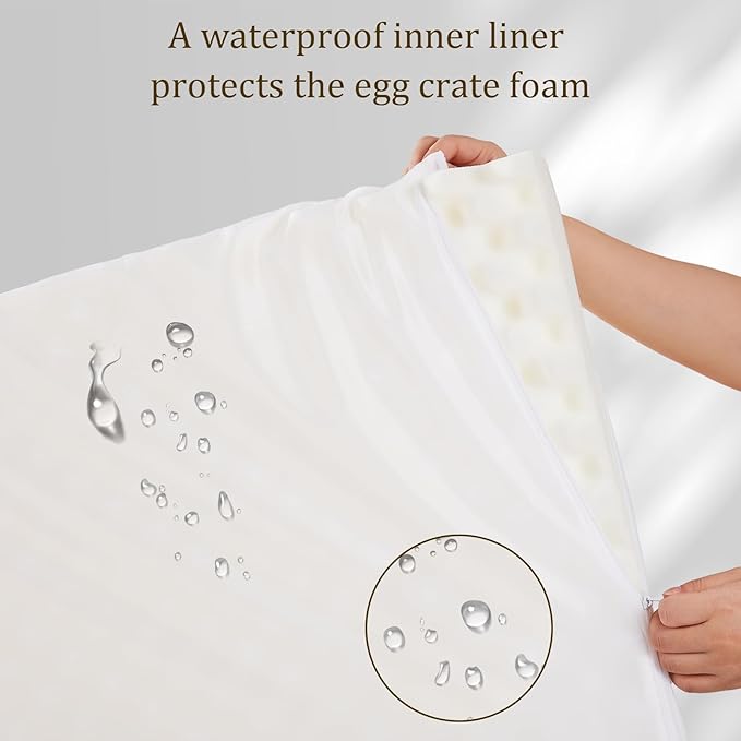 Bedfolks Orthopedic Dog Bed Extra Small, Waterproof Dog Sofa Bed for Small Dogs & Cats, Egg Foam Pet Couch Bed with Removable Washable Cover and Nonslip Bottom, Navy Blue