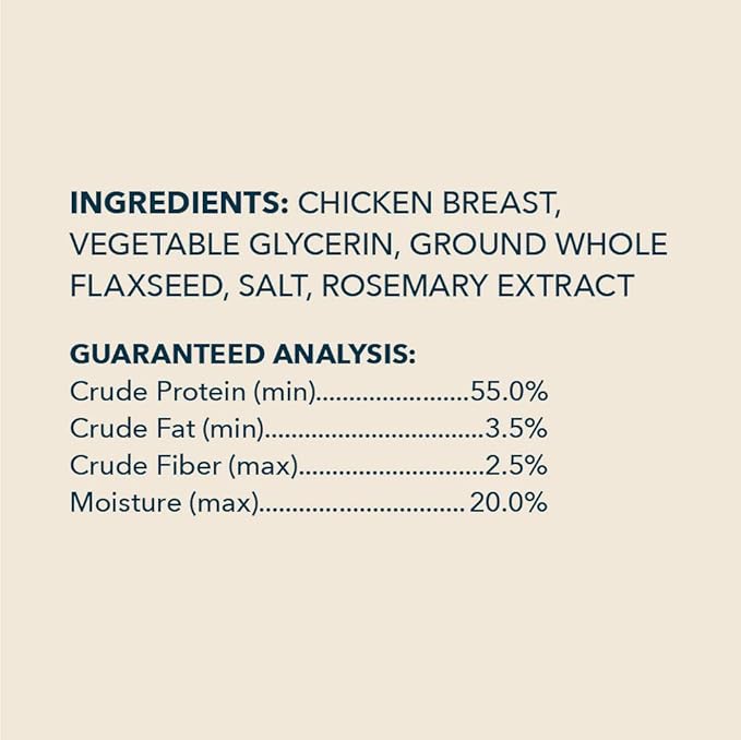 Amazon Brand – Wag Chewy Whole Muscle American Jerky Dog Treats – Chicken & Flaxseed (1 lb), Grain Free