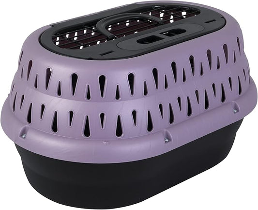 Petmate Top Load Cat Kennel Dog Crates for Small Dogs & Cat Carriers, One-Door Plastic Pet Kennel, Top Loading, Made in USA, 19", Purple