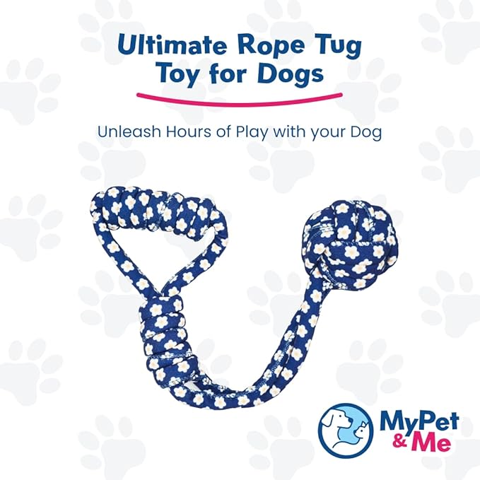 My Pet & Me - Tug of War Dog Toy for Dogs Durable Dog Rope Toy for Active Chewers - Pet Toy for Small, Medium and Large Dogs - Ideal Pet Gift for Indoor & Outdoor Play