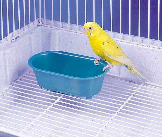 Penn-Plax Bird Bath with Mirror – Designed for Small Bird use, Easy to Setup, BA513